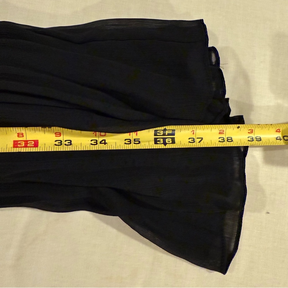 DKNY,  Black  Accordion Pleated Tie-Neck Dress, Size Large - Picture 10 of 12